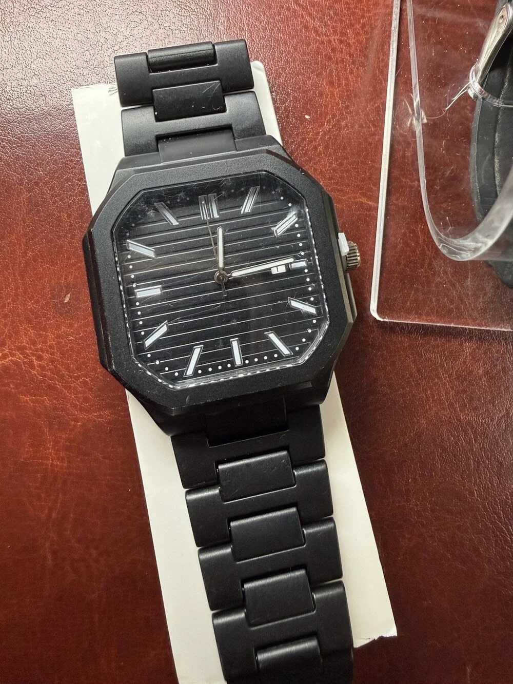 Martian Black Watch + Square Black Watch Lot of 2 Quartz Untested Parts Repair